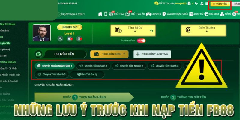 Những quy định trong hướng dẫn nạp tiền dành cho hội viên